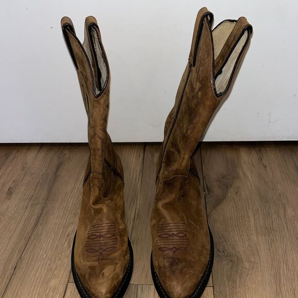 Durango Tan Leather Western Cowboy Boots Size 6.5 M Womens - Picture 2 of 11